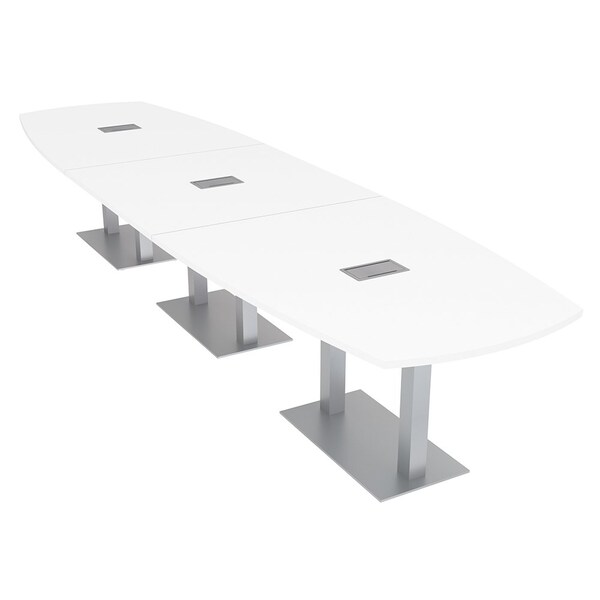 45 in W, 166 in L, 29 in H, Engineered Wood Top, White